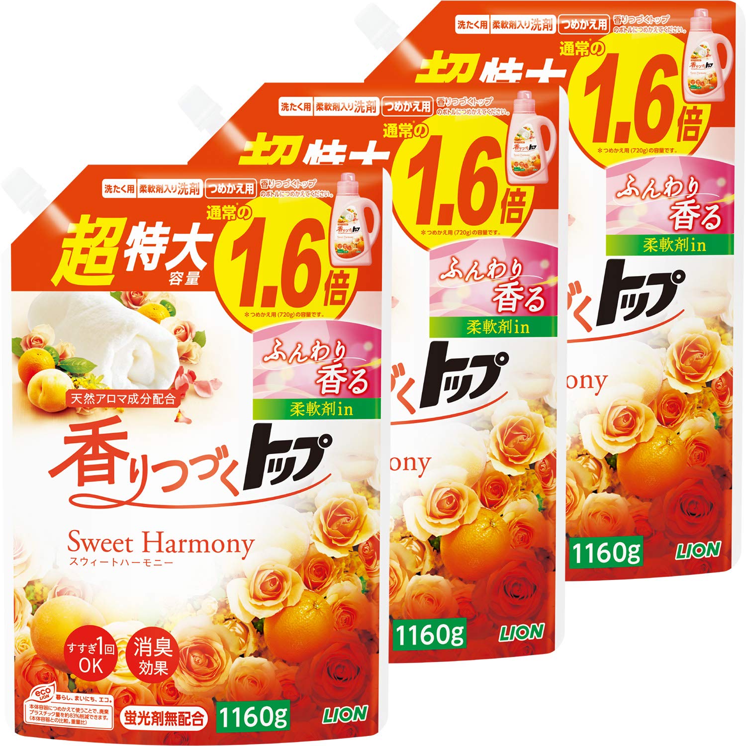 香りつづくトップ スウィートハーモニー 詰め替え 720g × 12 個セット Amazon | 香りつづくトップ スウィートハーモニー 蛍光剤無配合
